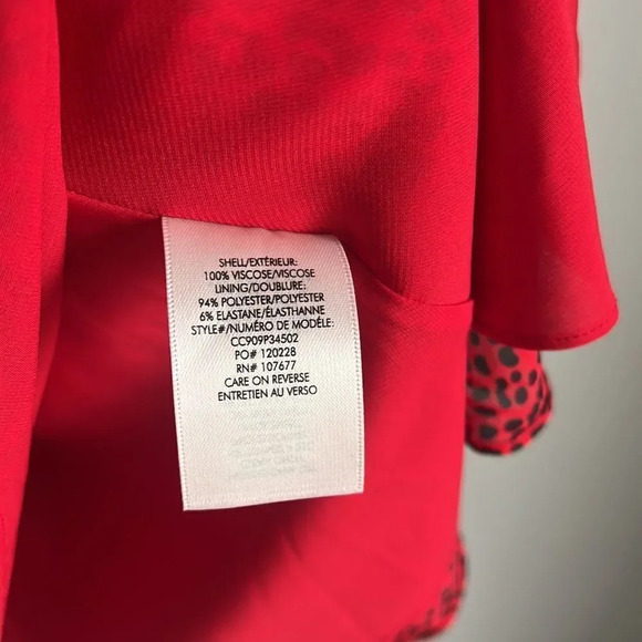 Alice + Olivia Polly Fit Flare Leopard Print Long Sleeve Mini Red Dress - Picture 10 of 15